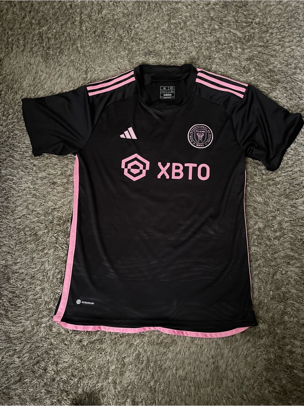 adidas Black Athletic Jersey with Printed Size Label